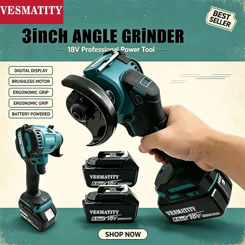 Digital Display Brushless Mini - Brushless Angle Grinder Battery Powered review and price