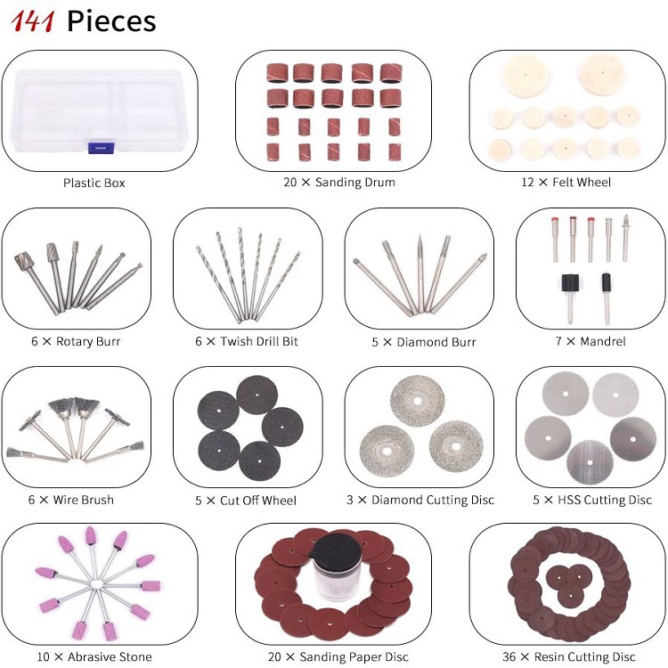 141Pcs Mini Electric Drill Mul - Cordless Rotary Tool Kit Accessories review and price