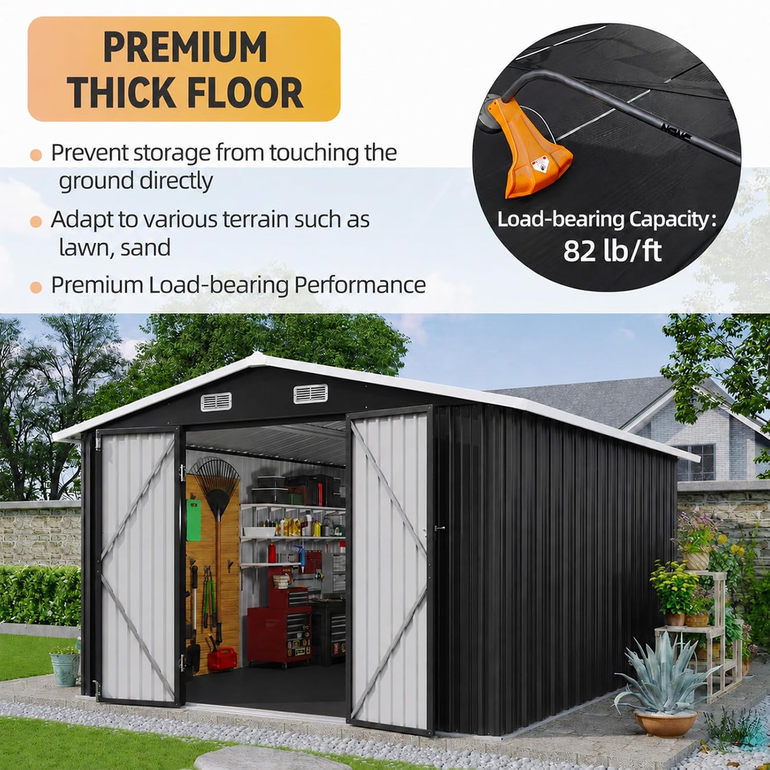 10x12FT Metal Outdoor Storage  - Garden Tools review and price