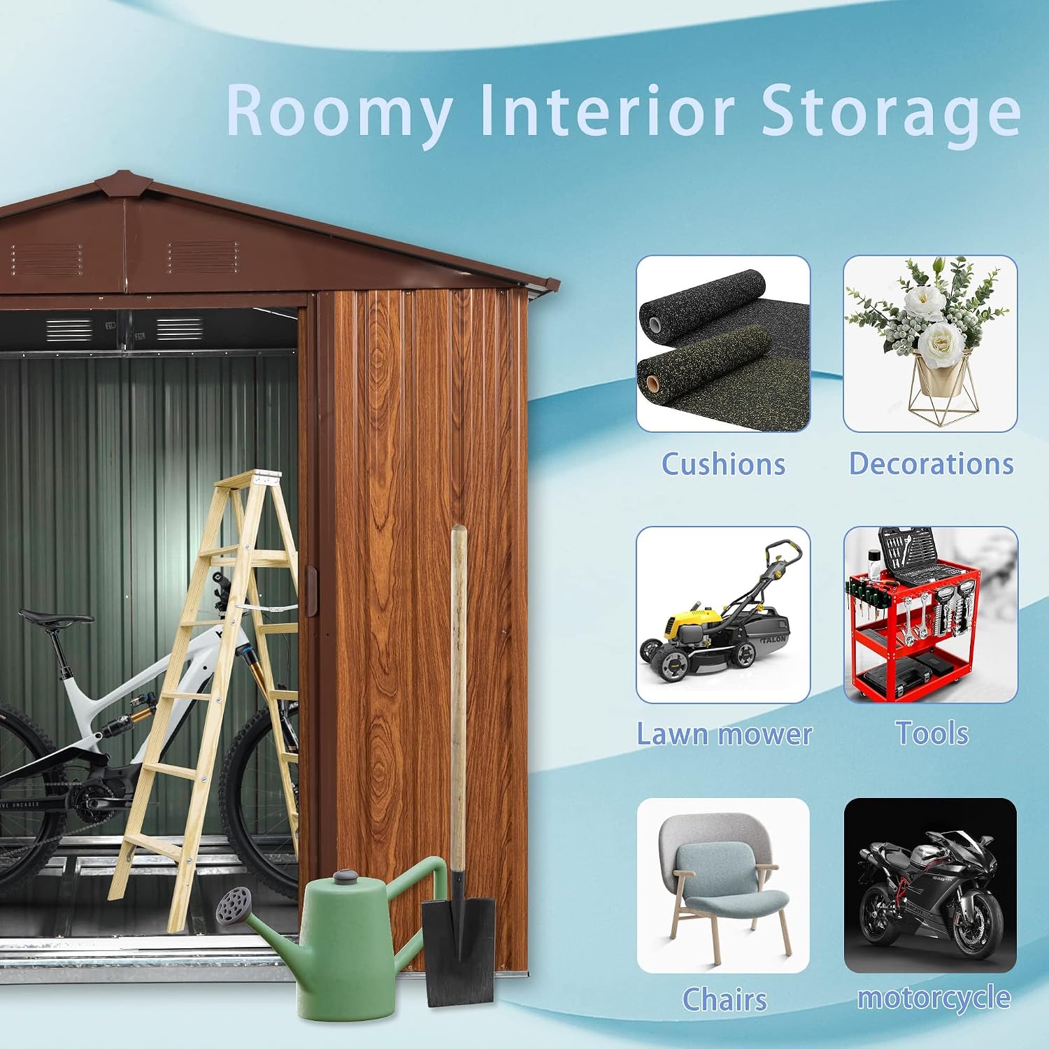 6x6FT Metal Outdoor Storage Sh - Garden Tools review and price