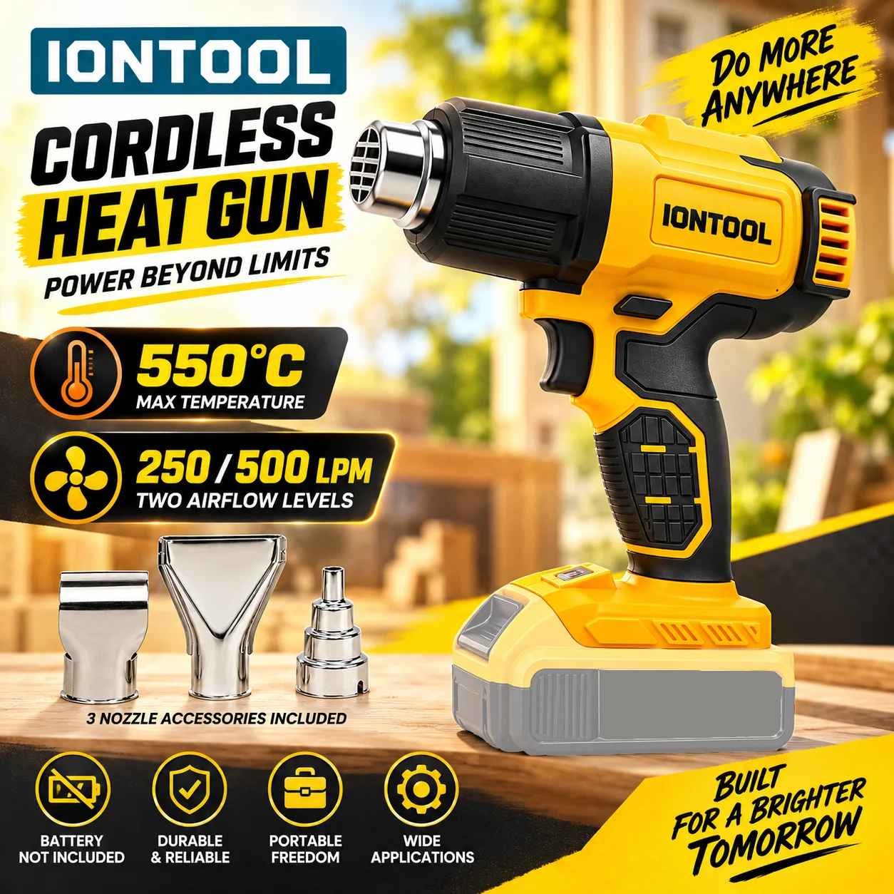 IONTOOL Yellow 550℃ Fast Heati - Cordless Heat Gun For Shrink Tubing review and price