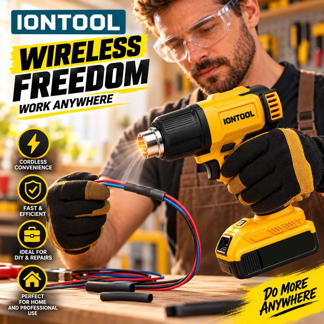 IONTOOL Yellow 550℃ Fast Heati - Cordless Heat Gun For Shrink Tubing review and price